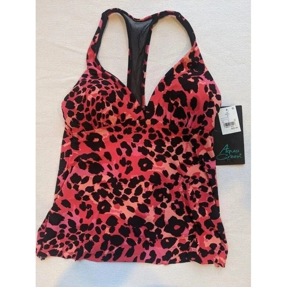 2 Set Aqua Green‎ Tankini Swim Tops Size Small Summer Vacation Beach Modest NEW